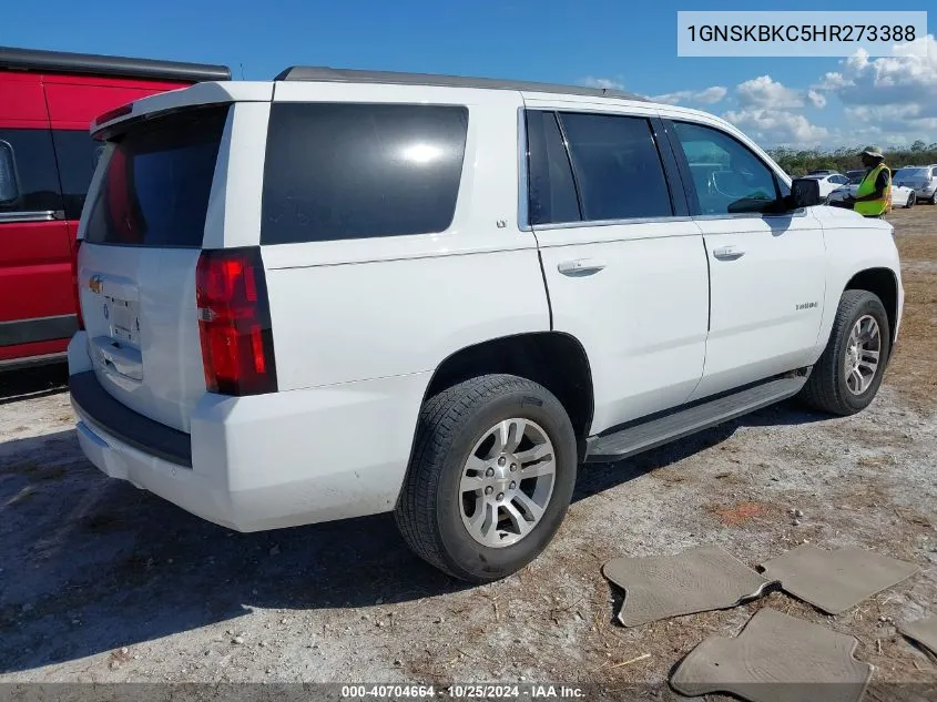 2017 Chevrolet Tahoe Lt VIN: 1GNSKBKC5HR273388 Lot: 40704664