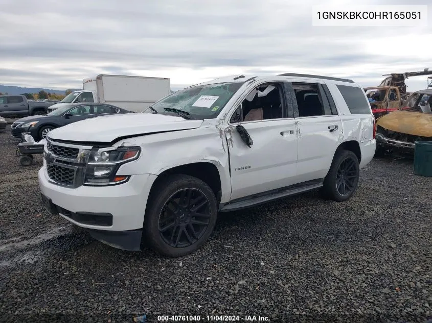 2017 Chevrolet Tahoe Lt VIN: 1GNSKBKC0HR165051 Lot: 40761040