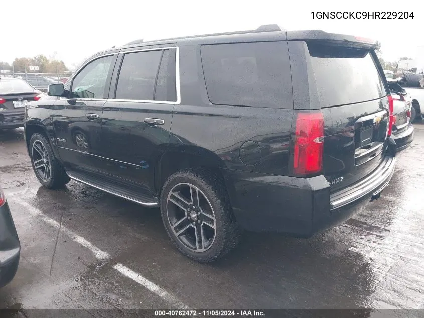 2017 Chevrolet Tahoe Premier VIN: 1GNSCCKC9HR229204 Lot: 40762472