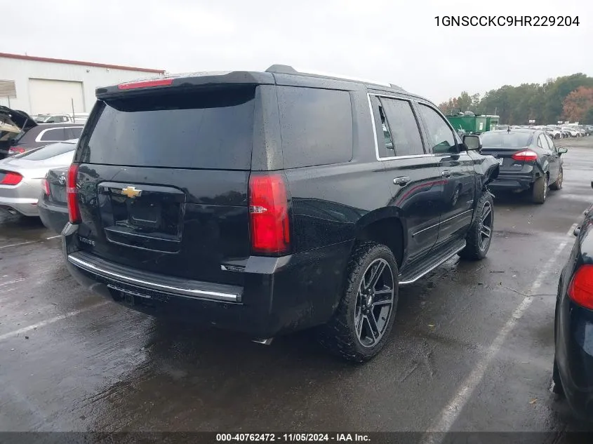 2017 Chevrolet Tahoe Premier VIN: 1GNSCCKC9HR229204 Lot: 40762472