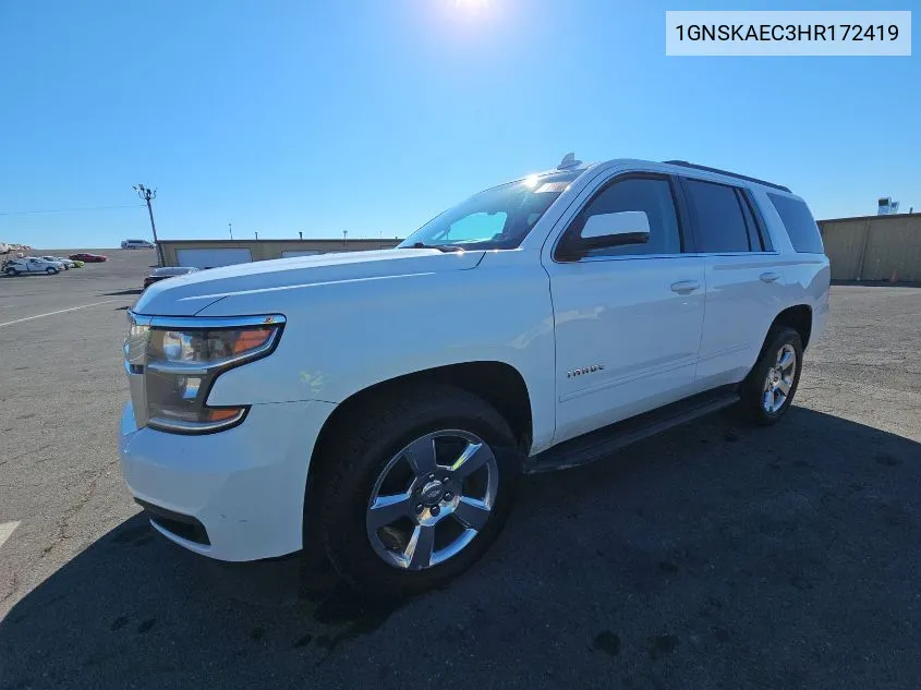 2017 Chevrolet Tahoe Ls VIN: 1GNSKAEC3HR172419 Lot: 40768359