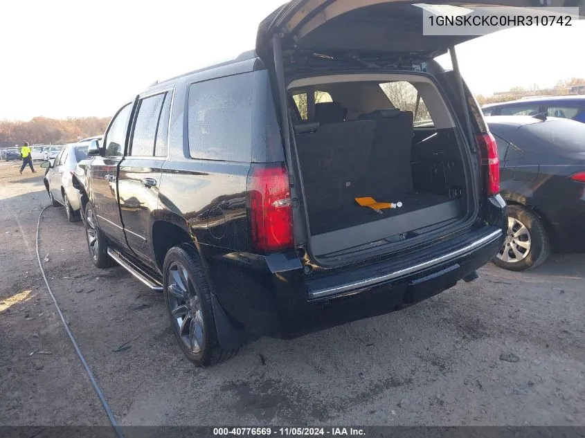 2017 Chevrolet Tahoe Premier VIN: 1GNSKCKC0HR310742 Lot: 40776569