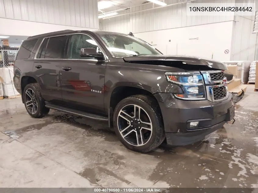 2017 Chevrolet Tahoe Lt VIN: 1GNSKBKC4HR284642 Lot: 40780580