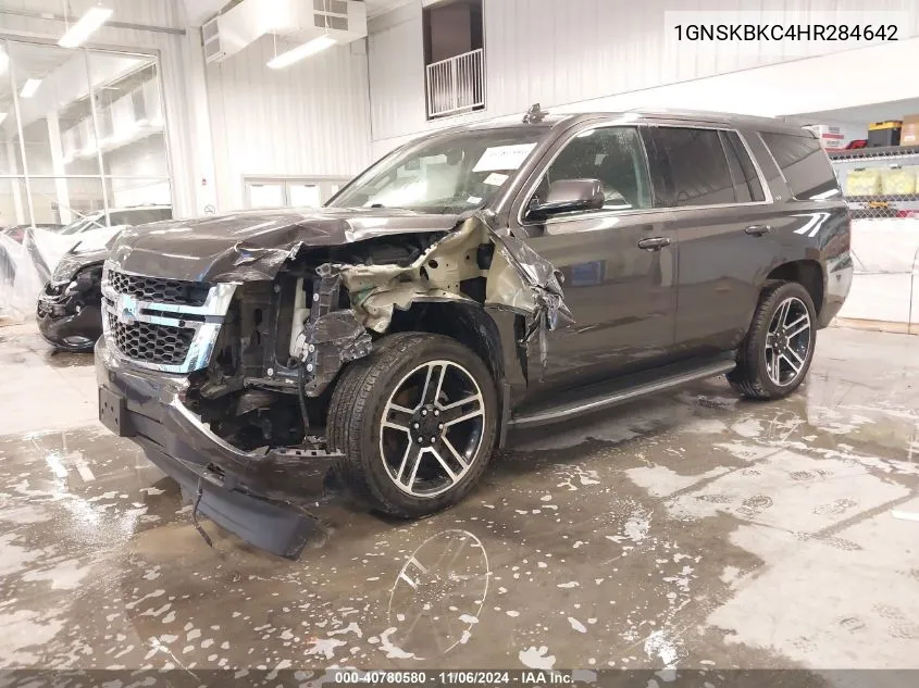 2017 Chevrolet Tahoe Lt VIN: 1GNSKBKC4HR284642 Lot: 40780580