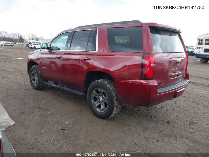 2017 Chevrolet Tahoe Lt VIN: 1GNSKBKC4HR132750 Lot: 40792997