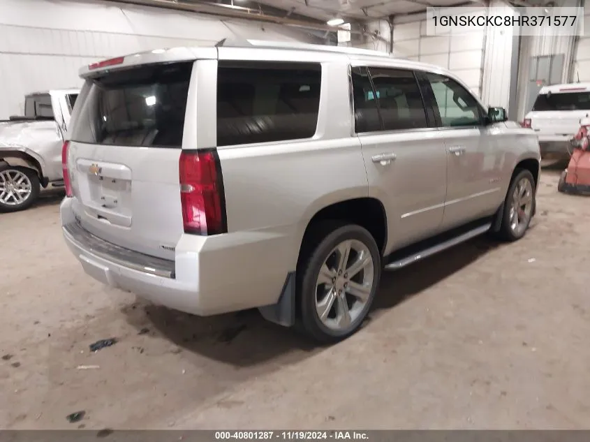 2017 Chevrolet Tahoe Premier VIN: 1GNSKCKC8HR371577 Lot: 40801287