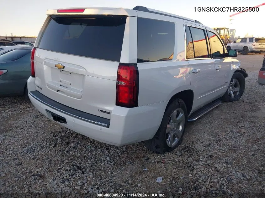 2017 Chevrolet Tahoe Premier VIN: 1GNSKCKC7HR325500 Lot: 40804929