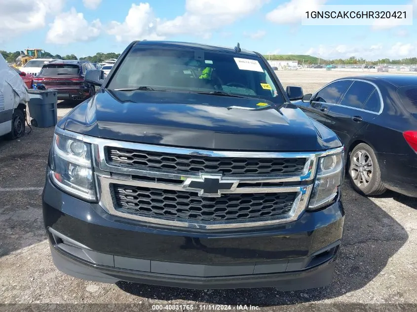 2017 Chevrolet Tahoe Ls VIN: 1GNSCAKC6HR320421 Lot: 40831765