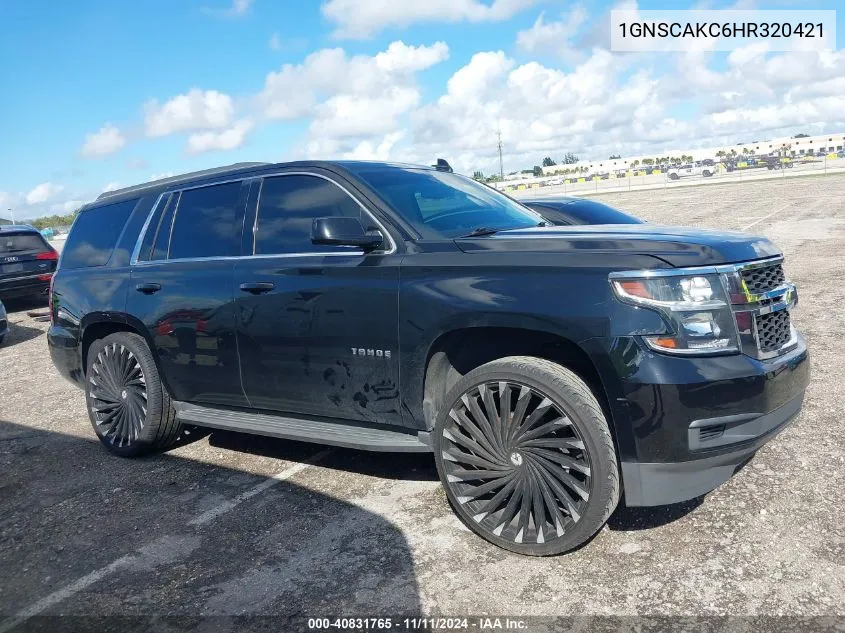 2017 Chevrolet Tahoe Ls VIN: 1GNSCAKC6HR320421 Lot: 40831765