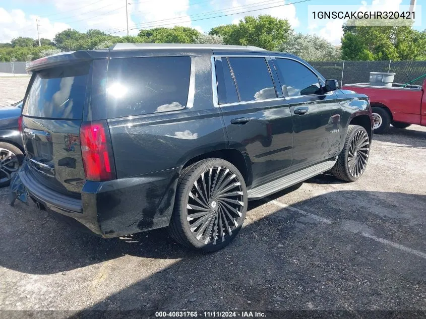 2017 Chevrolet Tahoe Ls VIN: 1GNSCAKC6HR320421 Lot: 40831765