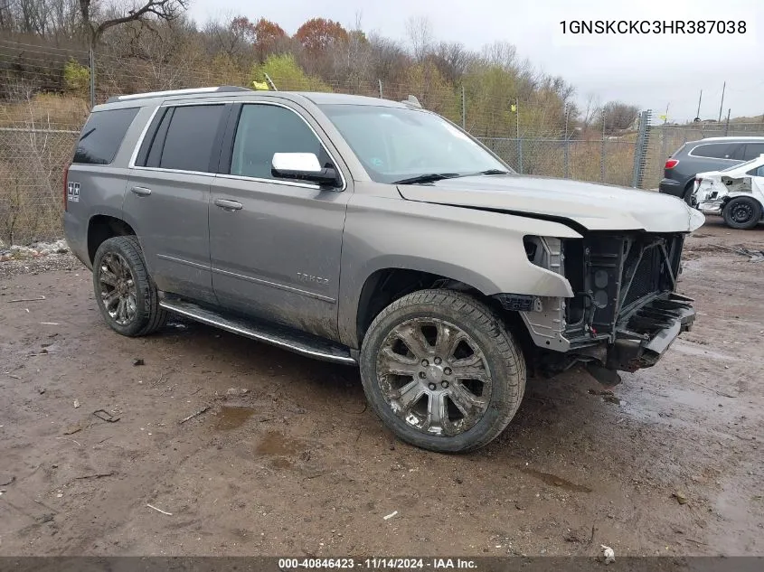 2017 Chevrolet Tahoe Premier VIN: 1GNSKCKC3HR387038 Lot: 40846423