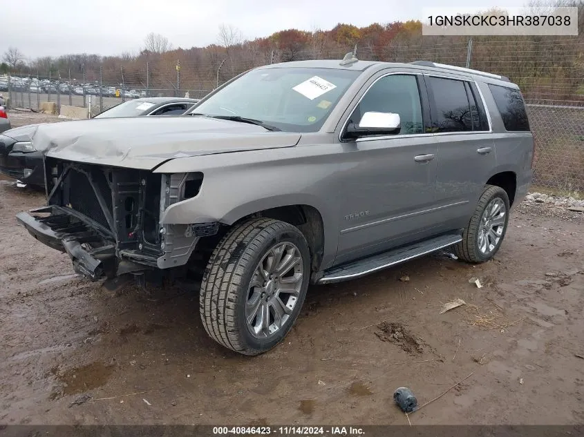 2017 Chevrolet Tahoe Premier VIN: 1GNSKCKC3HR387038 Lot: 40846423