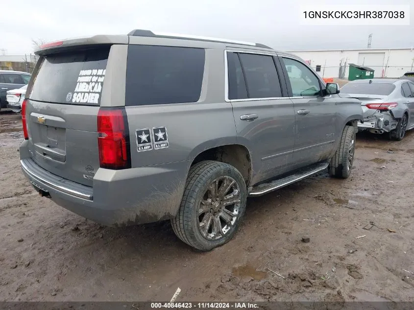 2017 Chevrolet Tahoe Premier VIN: 1GNSKCKC3HR387038 Lot: 40846423