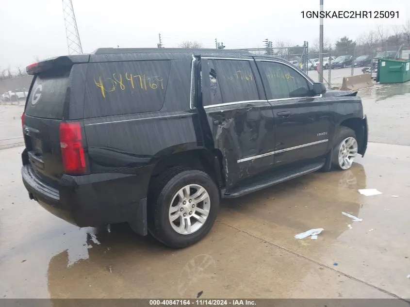 2017 Chevrolet Tahoe Ls VIN: 1GNSKAEC2HR125091 Lot: 40847164