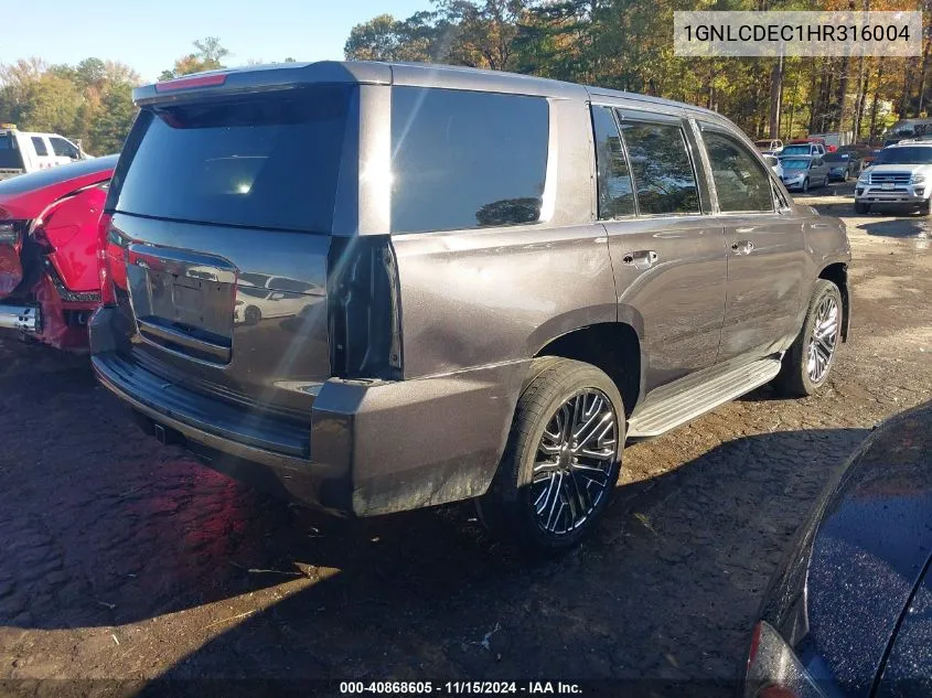 2017 Chevrolet Tahoe Commercial Fleet VIN: 1GNLCDEC1HR316004 Lot: 40868605