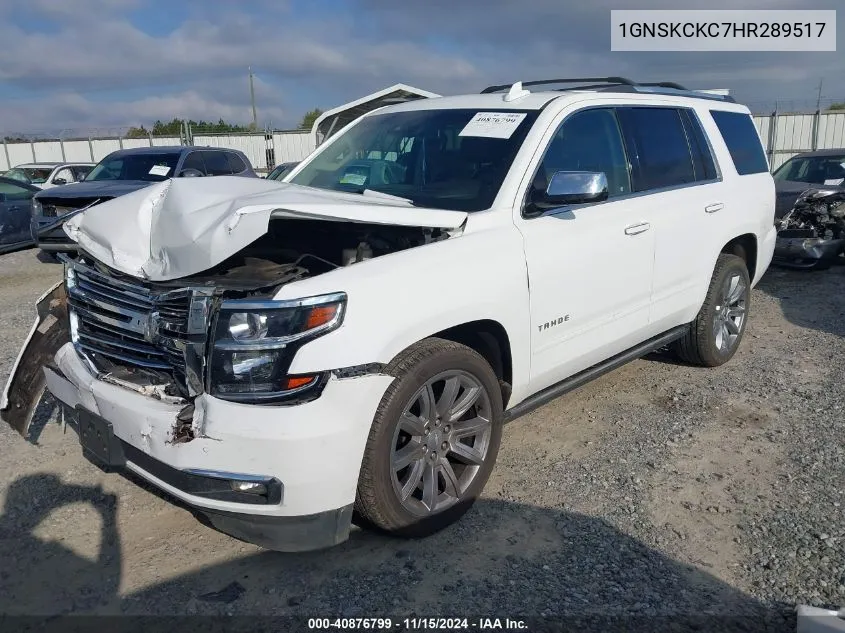 2017 Chevrolet Tahoe Premier VIN: 1GNSKCKC7HR289517 Lot: 40876799