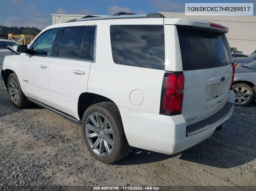 2017 Chevrolet Tahoe Premier VIN: 1GNSKCKC7HR289517 Lot: 40876799