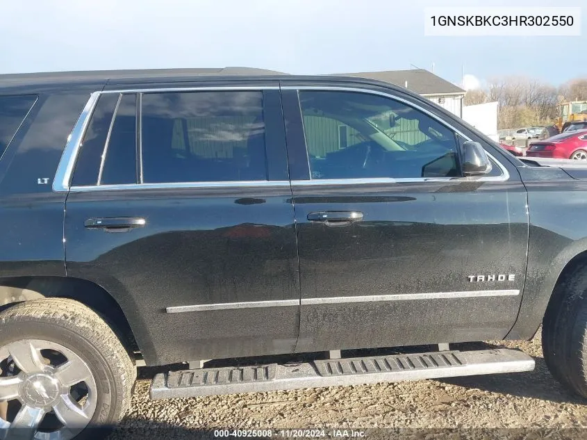 2017 Chevrolet Tahoe Lt VIN: 1GNSKBKC3HR302550 Lot: 40925008