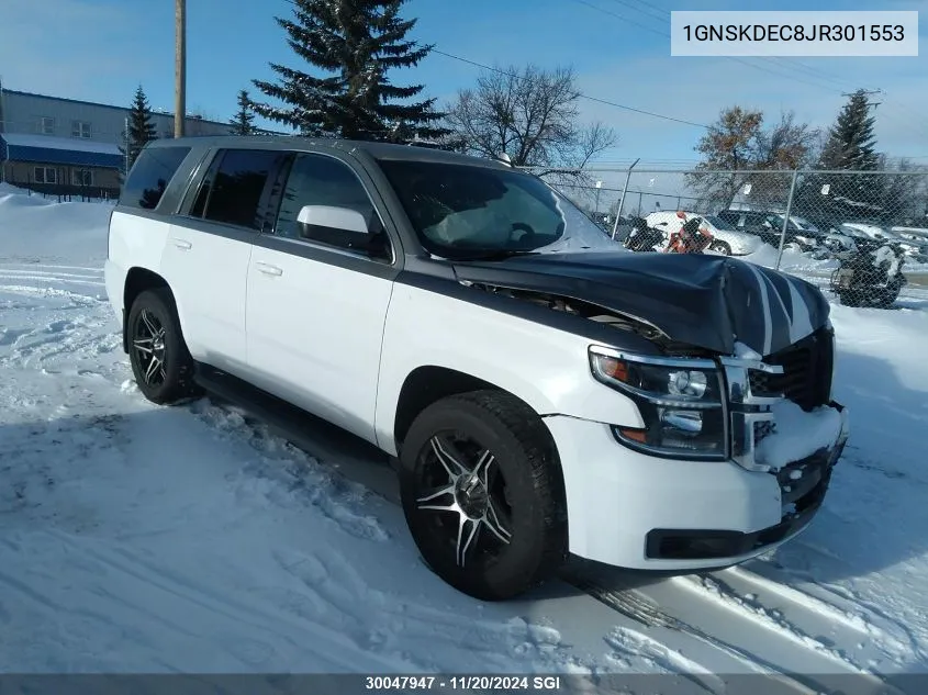 2018 Chevrolet Tahoe Police VIN: 1GNSKDEC8JR301553 Lot: 30047947