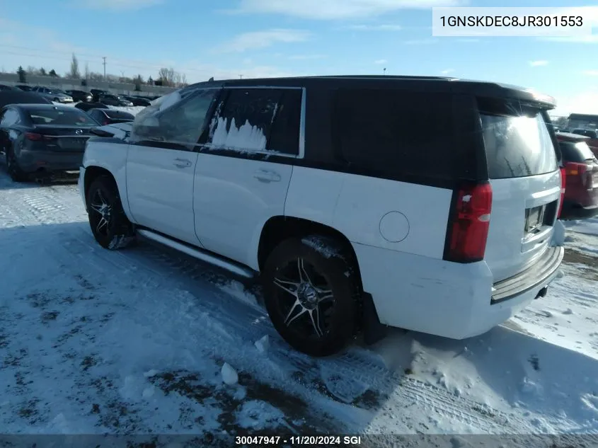 2018 Chevrolet Tahoe Police VIN: 1GNSKDEC8JR301553 Lot: 30047947