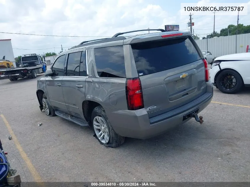 1GNSKBKC6JR375787 2018 Chevrolet Tahoe Lt