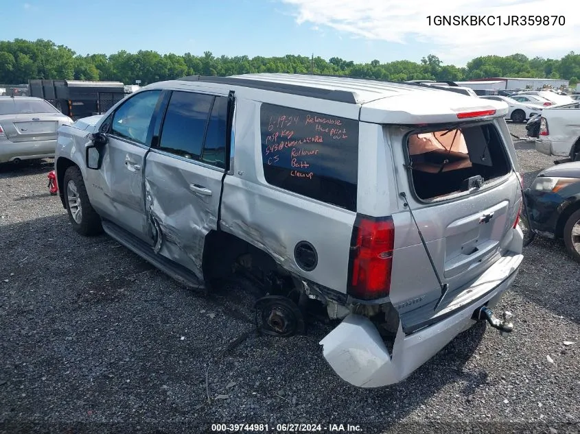 1GNSKBKC1JR359870 2018 Chevrolet Tahoe Lt