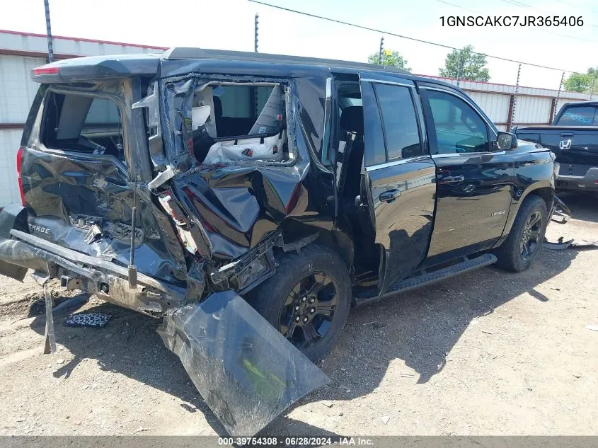 1GNSCAKC7JR365406 2018 Chevrolet Tahoe Ls