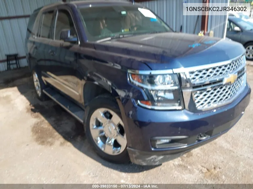 1GNSCBKC2JR346302 2018 Chevrolet Tahoe Lt