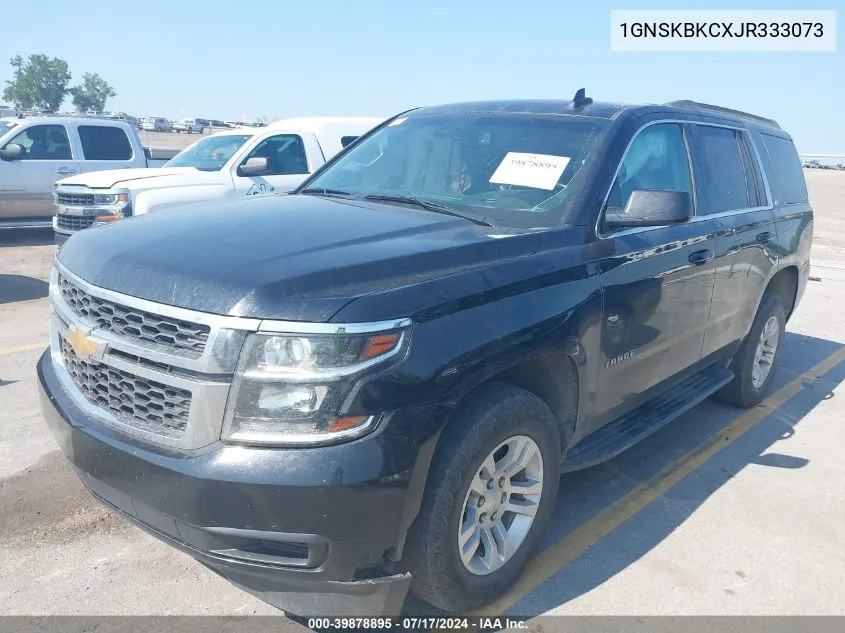 2018 Chevrolet Tahoe Lt VIN: 1GNSKBKCXJR333073 Lot: 39878895