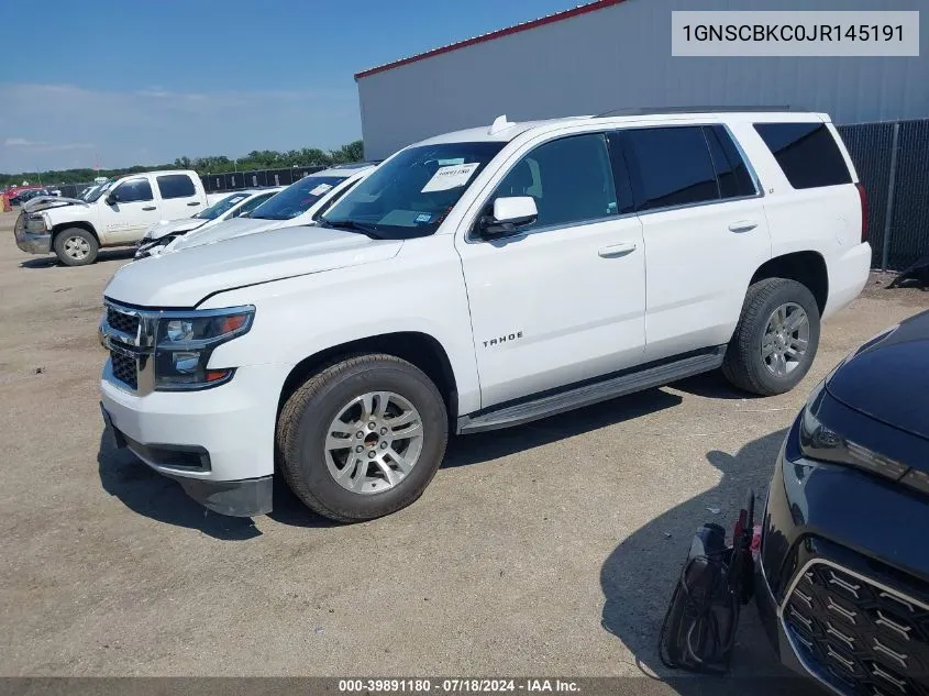 2018 Chevrolet Tahoe Lt VIN: 1GNSCBKC0JR145191 Lot: 39891180