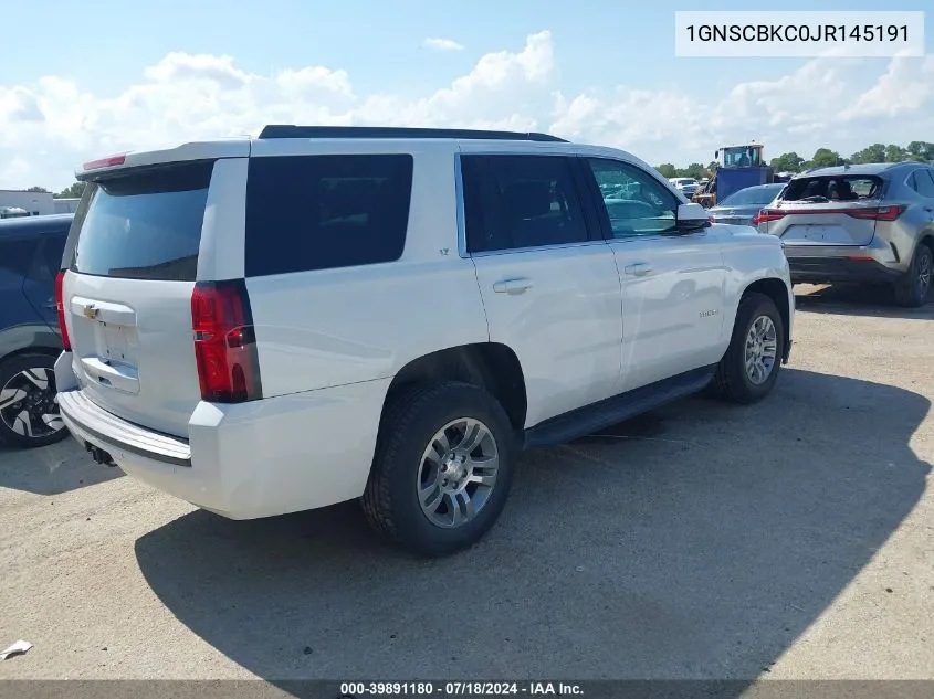 2018 Chevrolet Tahoe Lt VIN: 1GNSCBKC0JR145191 Lot: 39891180