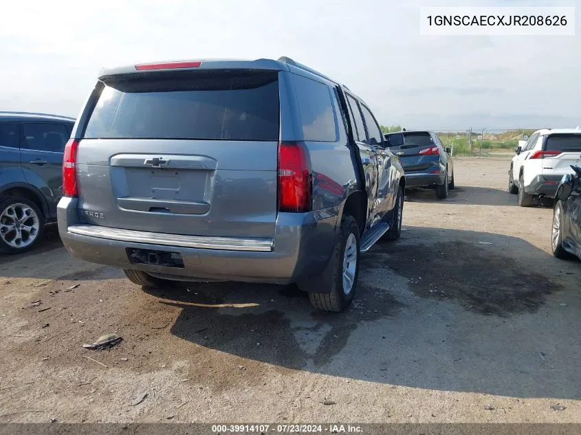 2018 Chevrolet Tahoe Ls VIN: 1GNSCAECXJR208626 Lot: 39914107