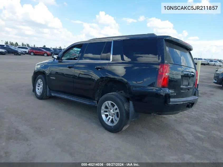 2018 Chevrolet Tahoe Ls VIN: 1GNSCAKC5JR211857 Lot: 40214036