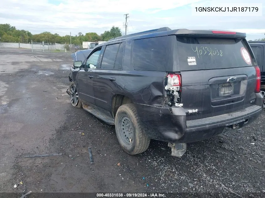 2018 Chevrolet Tahoe Premier VIN: 1GNSKCKJ1JR187179 Lot: 40331038