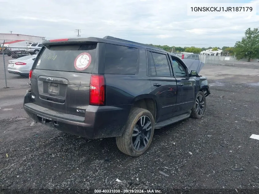 2018 Chevrolet Tahoe Premier VIN: 1GNSKCKJ1JR187179 Lot: 40331038