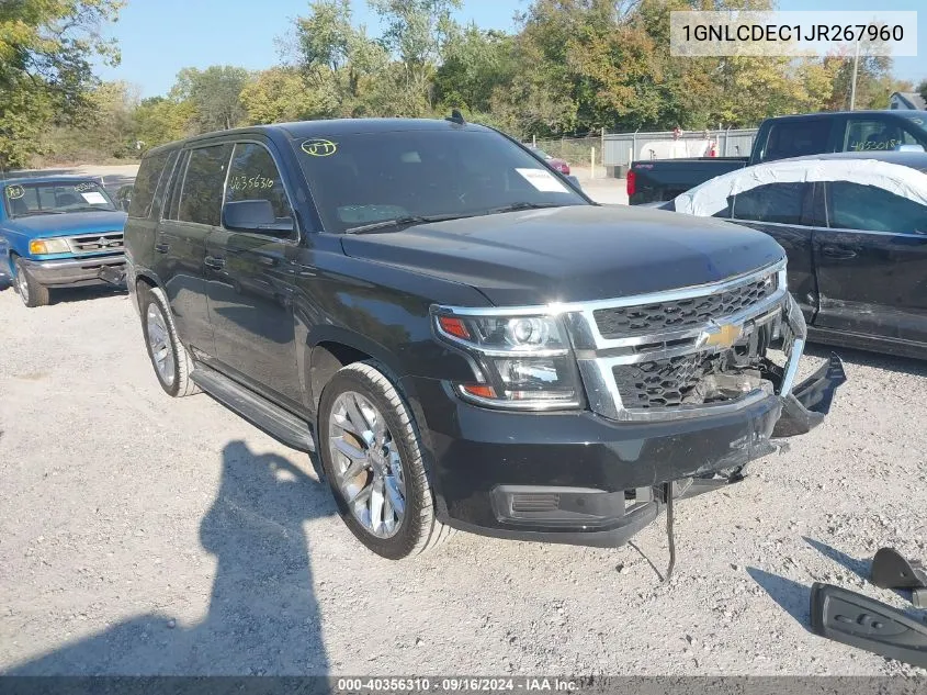 2018 Chevrolet Tahoe Commercial Fleet VIN: 1GNLCDEC1JR267960 Lot: 40356310