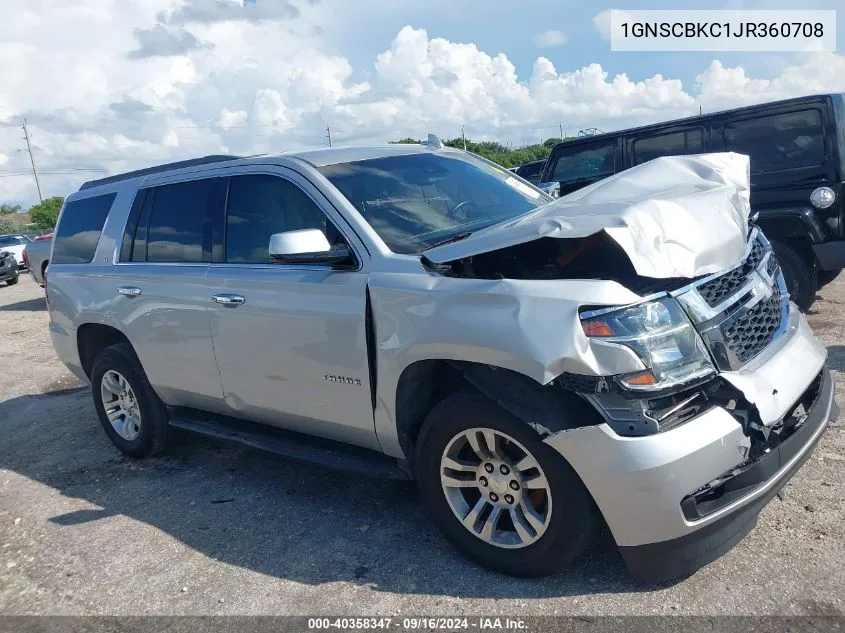 2018 Chevrolet Tahoe Lt VIN: 1GNSCBKC1JR360708 Lot: 40358347