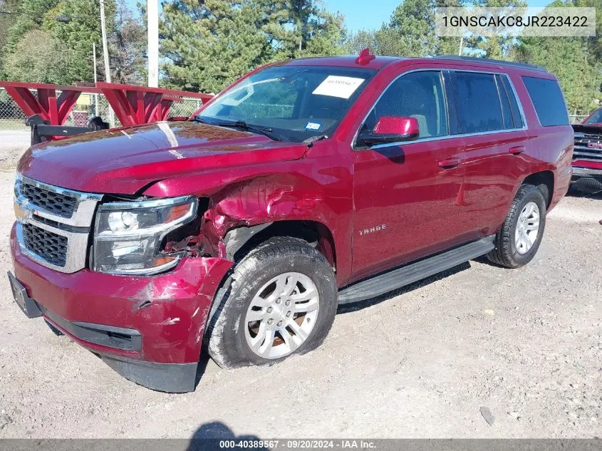 2018 Chevrolet Tahoe Ls VIN: 1GNSCAKC8JR223422 Lot: 40389567