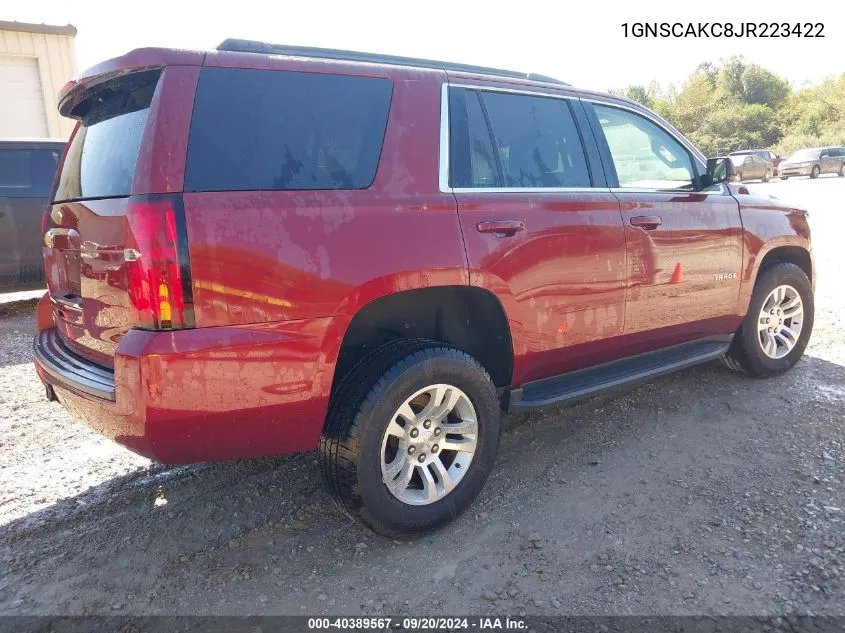 2018 Chevrolet Tahoe Ls VIN: 1GNSCAKC8JR223422 Lot: 40389567