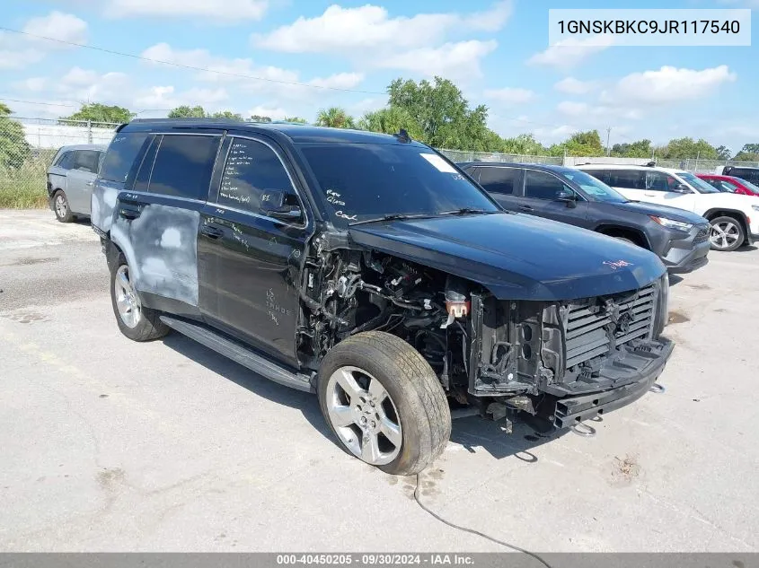 2018 Chevrolet Tahoe K1500 Lt VIN: 1GNSKBKC9JR117540 Lot: 40450205