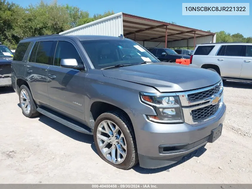 2018 Chevrolet Tahoe Lt VIN: 1GNSCBKC8JR221322 Lot: 40450458