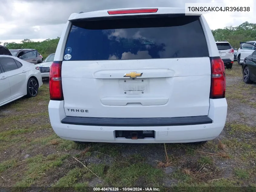 2018 Chevrolet Tahoe Ls VIN: 1GNSCAKC4JR396838 Lot: 40476326