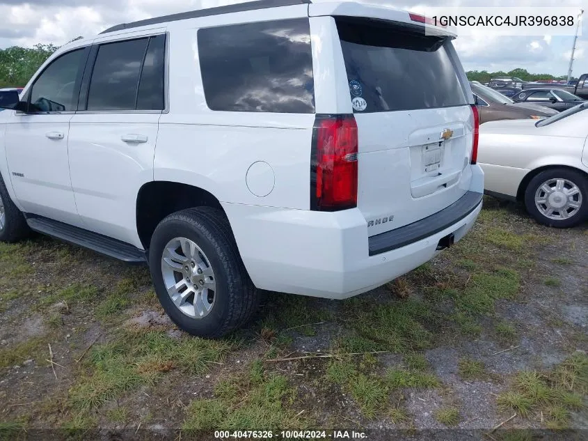 2018 Chevrolet Tahoe Ls VIN: 1GNSCAKC4JR396838 Lot: 40476326