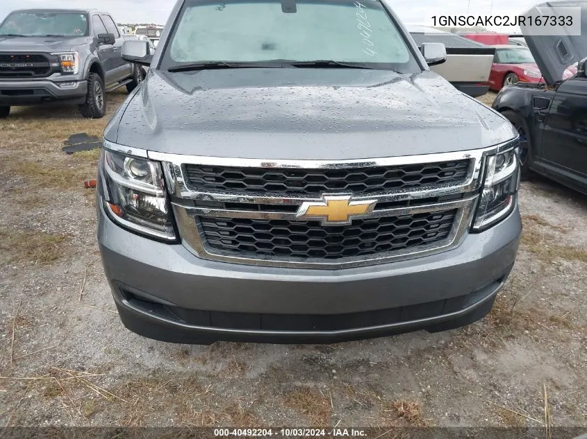 2018 Chevrolet Tahoe Ls VIN: 1GNSCAKC2JR167333 Lot: 40492204