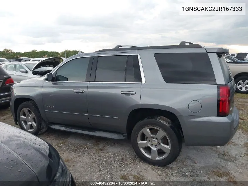 2018 Chevrolet Tahoe Ls VIN: 1GNSCAKC2JR167333 Lot: 40492204