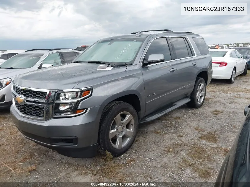 2018 Chevrolet Tahoe Ls VIN: 1GNSCAKC2JR167333 Lot: 40492204