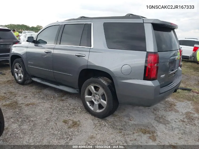 2018 Chevrolet Tahoe Ls VIN: 1GNSCAKC2JR167333 Lot: 40492204