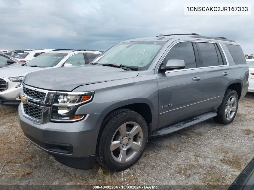 2018 Chevrolet Tahoe Ls VIN: 1GNSCAKC2JR167333 Lot: 40492204