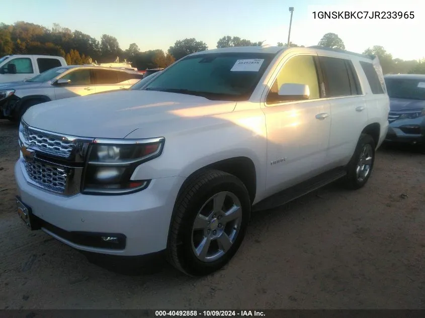 1GNSKBKC7JR233965 2018 Chevrolet Tahoe K1500 Lt