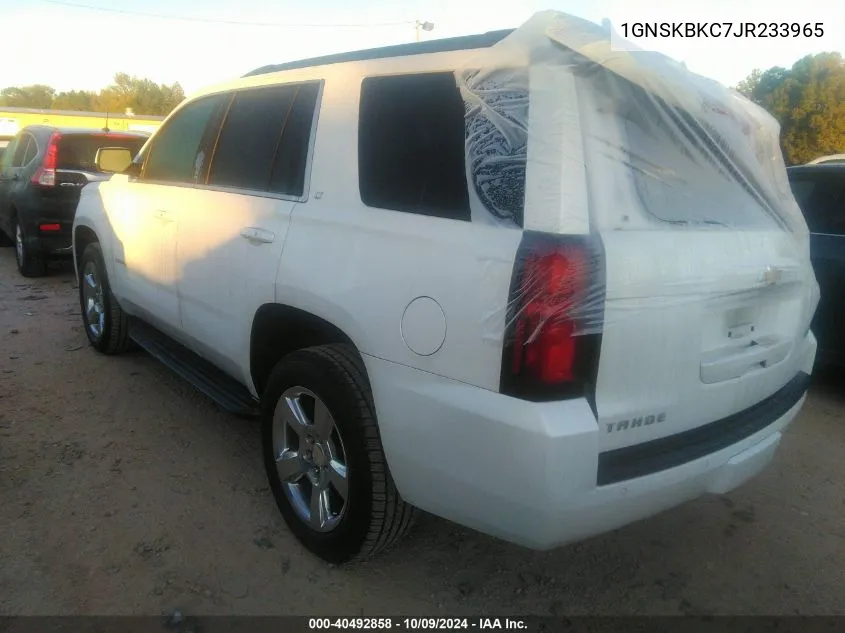 2018 Chevrolet Tahoe K1500 Lt VIN: 1GNSKBKC7JR233965 Lot: 40492858